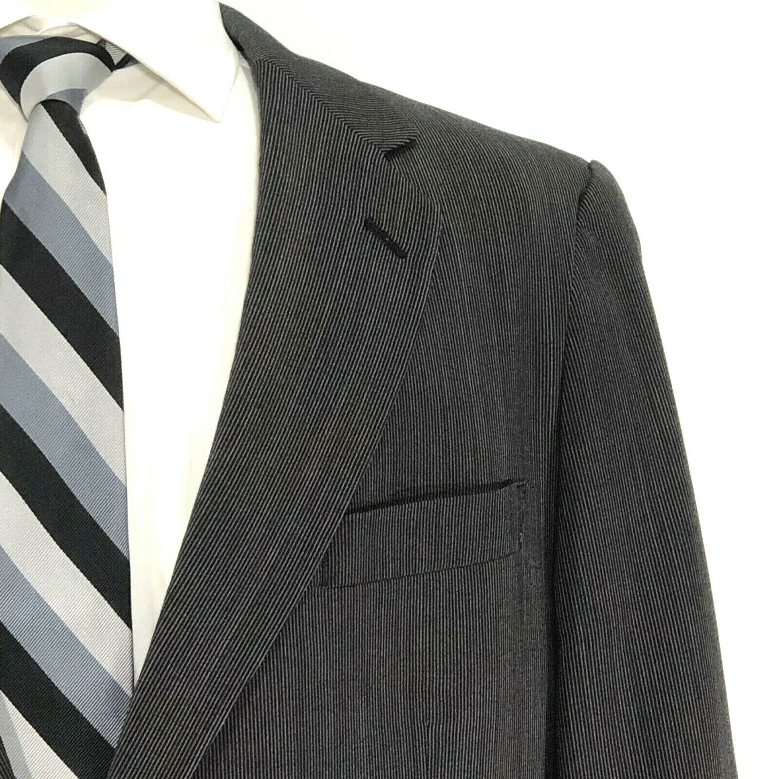 Hart Schaffner Marx Hsm Mens Size 46l Travelor Charcoal 2 Button Sport Coat